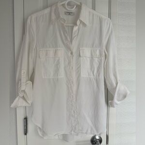 Aritzia White Button-Up Blouse